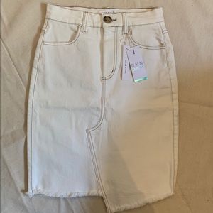 NWT Dynamite White Denim Jupe Skirt